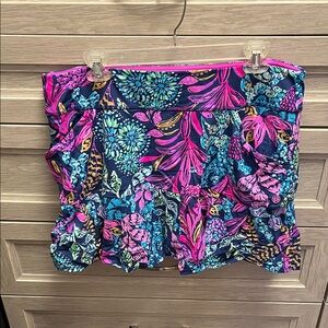 Floral Print Strapless Athletic Skort